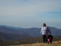 Lee and Sara, high in the mountains