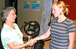 Linda accepting Twin Rivers Media Festival Award 2008